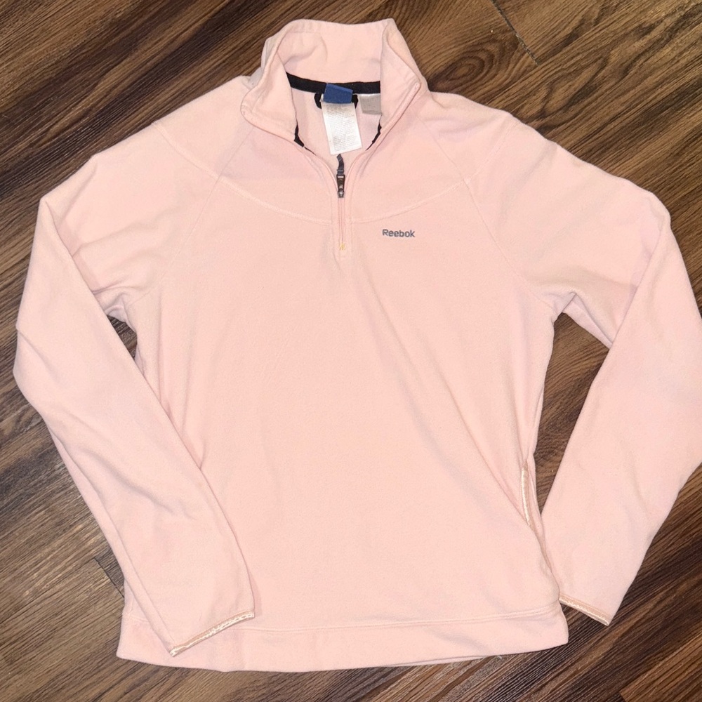 Reebok Women's Light Pink Quarter-Zip fleece pullover